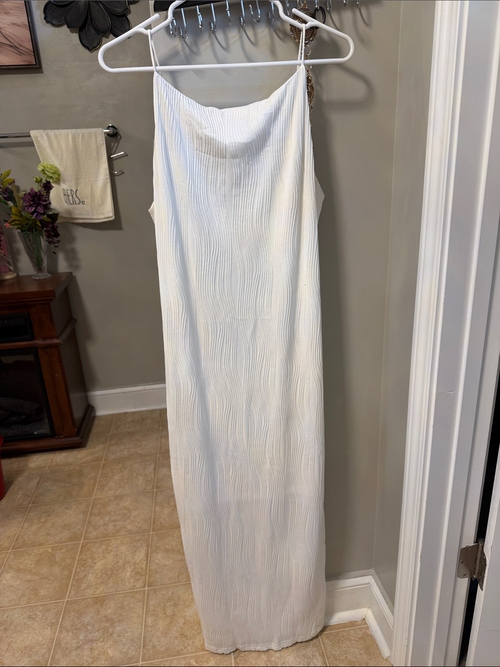 Sincerely Jules White Textured Slip Maxi Dress